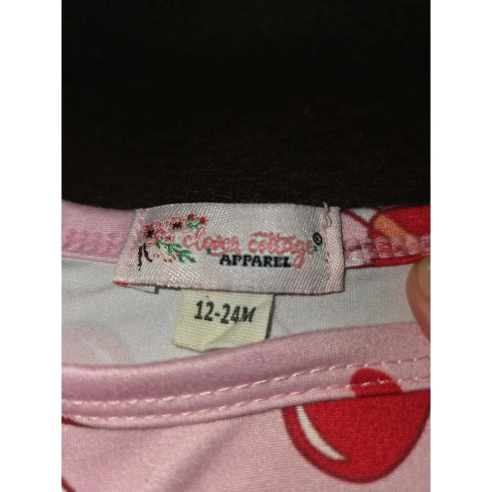 Clover cottage romper one piece valentine's day heart lollipop size 12 24 months